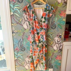 Alice + Olivia Multicolor Floral Midi Dress